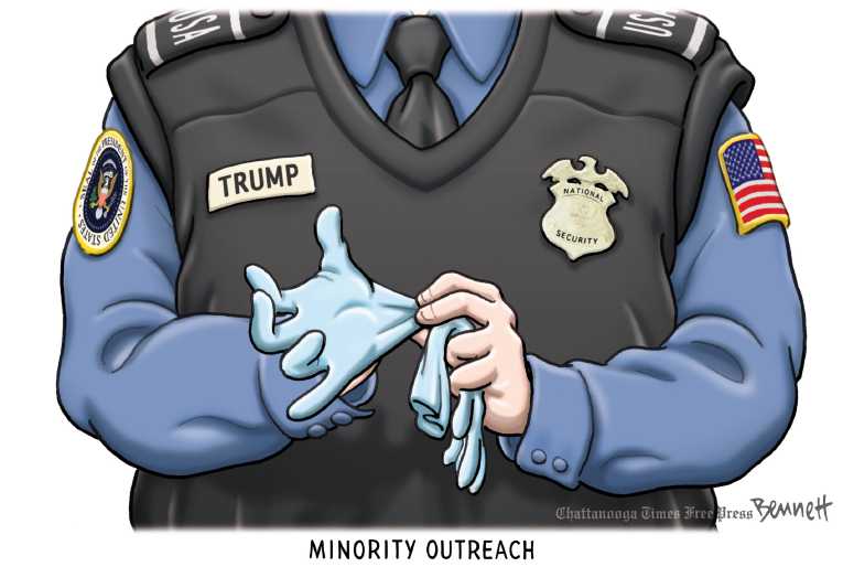 Political/Editorial Cartoon by Clay Bennett, Chattanooga Times Free Press on Trump Berates Judge