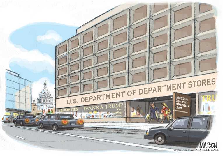 Political/Editorial Cartoon by RJ Matson, Cagle Cartoons on Trump Battling Nordstrom