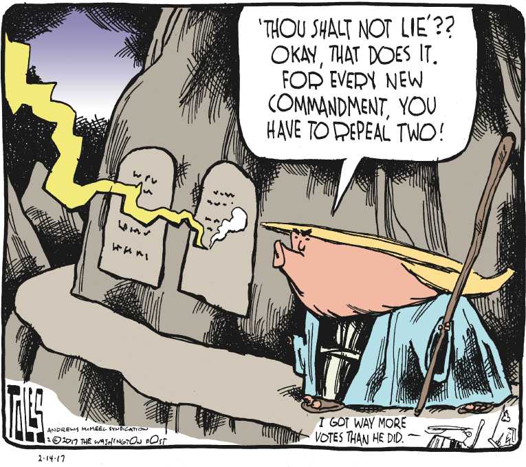 Political/Editorial Cartoon by Tom Toles, Washington Post on Trump Redefining Presidency