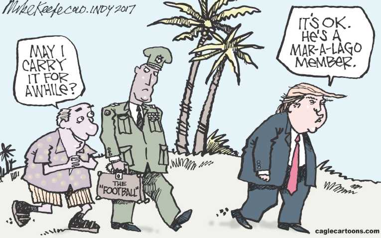 Political/Editorial Cartoon by Mike Keefe, Denver Post on Trump Redefining Presidency