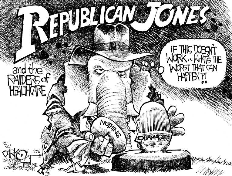 Political/Editorial Cartoon by John Darkow, Columbia Daily Tribune, Missouri on ObamaCare to Be Repealed