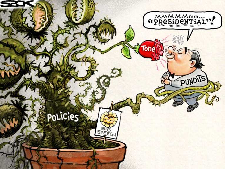 Political/Editorial Cartoon by Steve Sack, Minneapolis Star Tribune on High Grades for President
