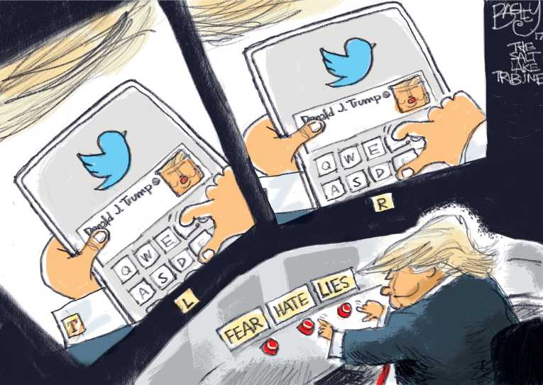 Political/Editorial Cartoon by Pat Bagley, Salt Lake Tribune on President Hitting His Stride