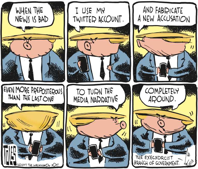 Political/Editorial Cartoon by Tom Toles, Washington Post on President Hitting His Stride