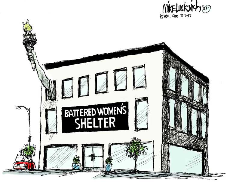 Political/Editorial Cartoon by Mike Luckovich, Atlanta Journal-Constitution on Planet Honors Women