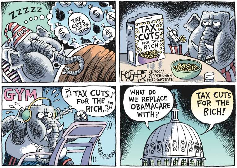 Political/Editorial Cartoon by Rob Rogers, The Pittsburgh Post-Gazette on In Other News