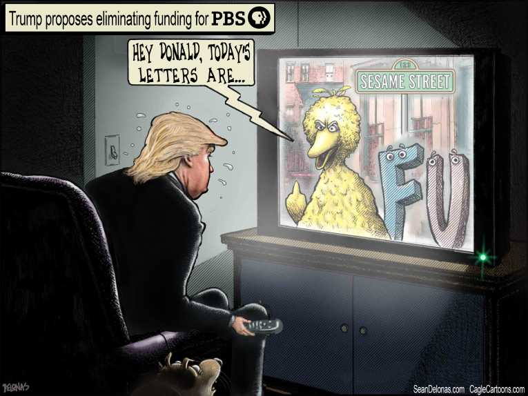 Political/Editorial Cartoon by Sean Delonas, CagleCartoons.com on Arts to Be Slashed