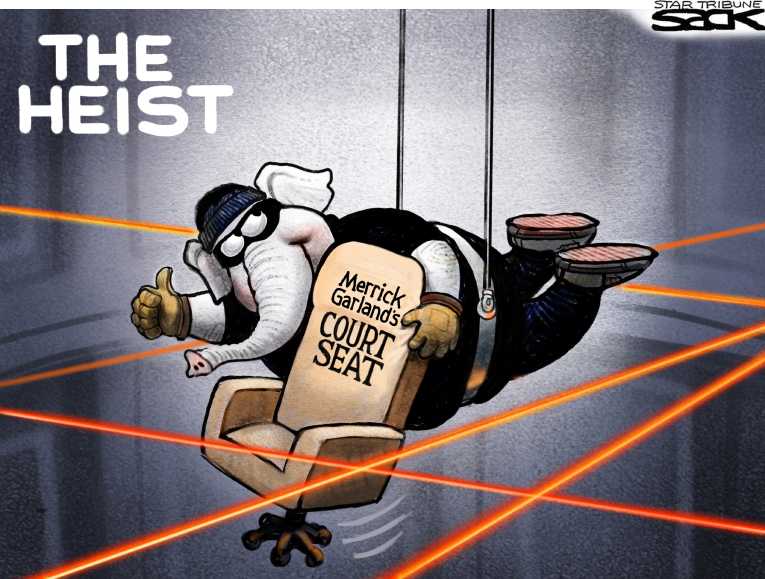 Political/Editorial Cartoon by Steve Sack, Minneapolis Star Tribune on Gorsuch Says Little