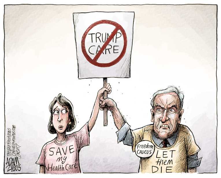 Political/Editorial Cartoon by Adam Zyglis, The Buffalo News on ObamaCare Survives Intact