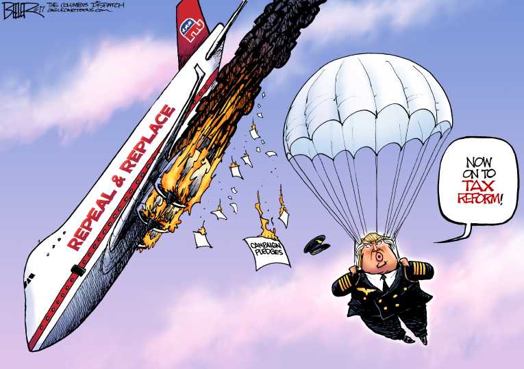 Political/Editorial Cartoon by Nate Beeler, Washington Examiner on ObamaCare Survives Intact