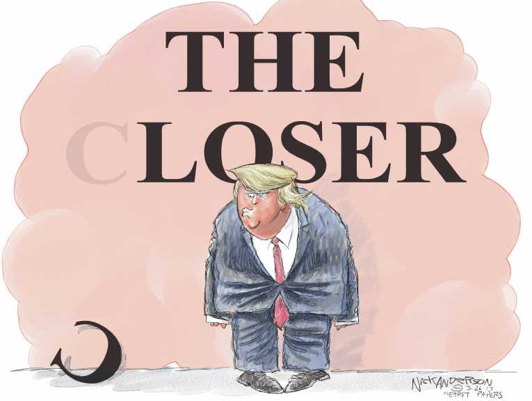 Political/Editorial Cartoon by Nick Anderson, Houston Chronicle on Trump: “Doing Great”