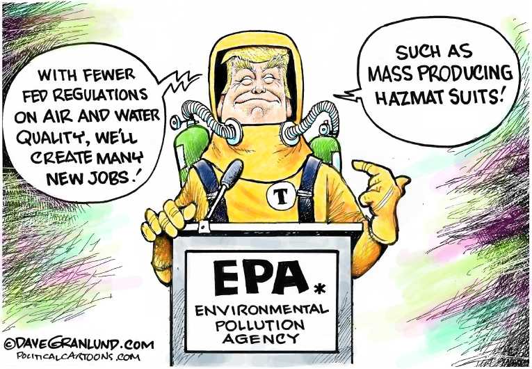 Political/Editorial Cartoon by Dave Granlund on Trump Rolls Back Regulations