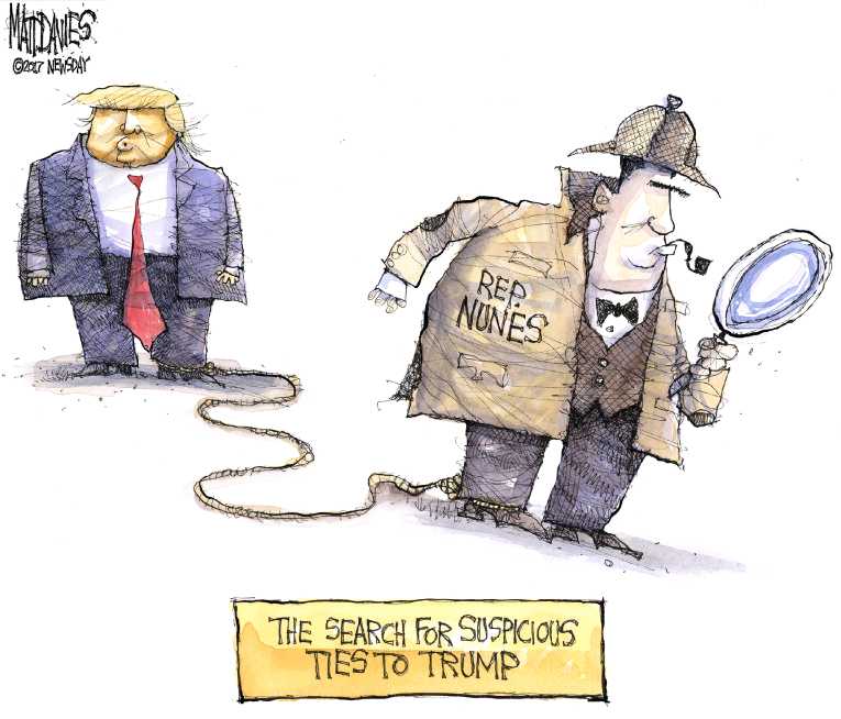 Political/Editorial Cartoon by Matt Davies, Journal News on Investigation Leads Nowhere