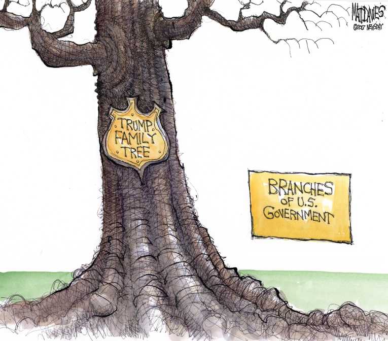 Political/Editorial Cartoon by Matt Davies, Journal News on Trump’s Ratings Break Record