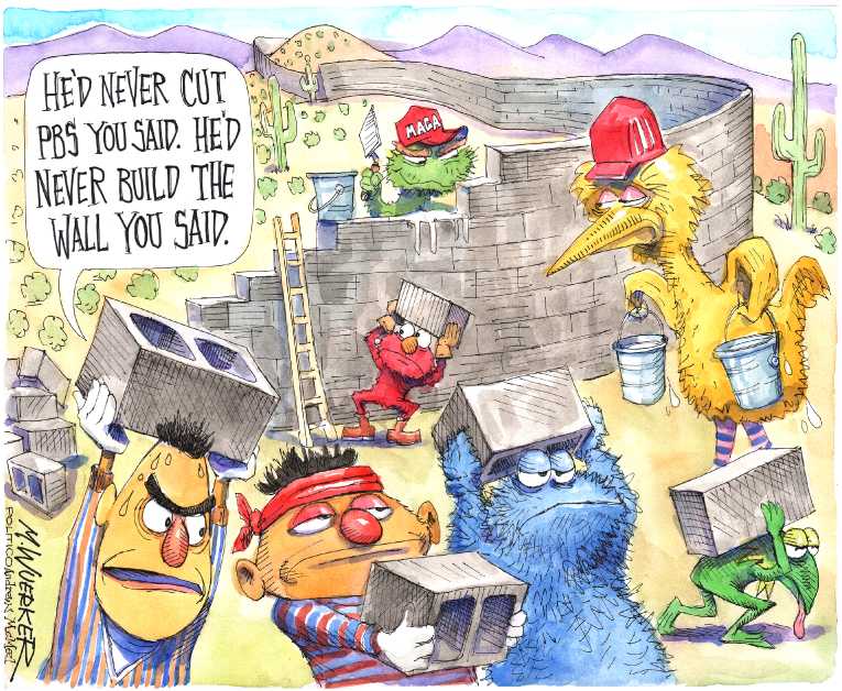 Political/Editorial Cartoon by Matt Wuerker, Politico on Trump’s Ratings Break Record