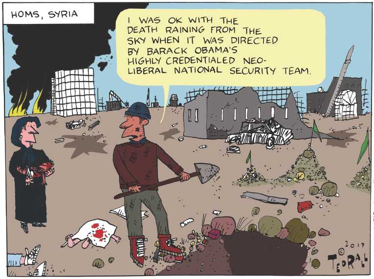 Political/Editorial Cartoon by Ted Rall on Trump Bombs Syria