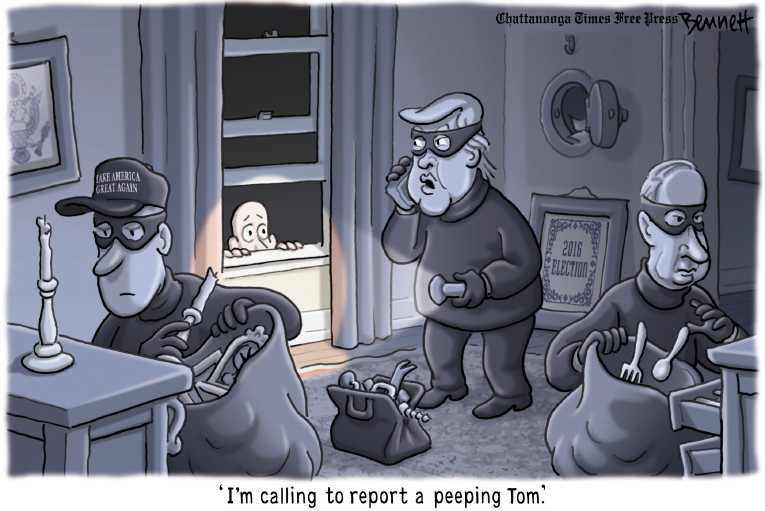 Political/Editorial Cartoon by Clay Bennett, Chattanooga Times Free Press on Trump Bombs Environment