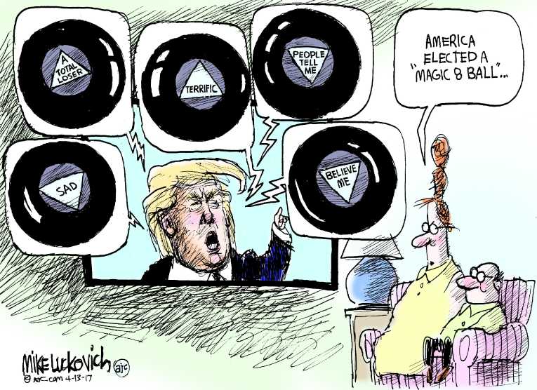 Political/Editorial Cartoon by Mike Luckovich, Atlanta Journal-Constitution on Trump Attacks Domestic Policies