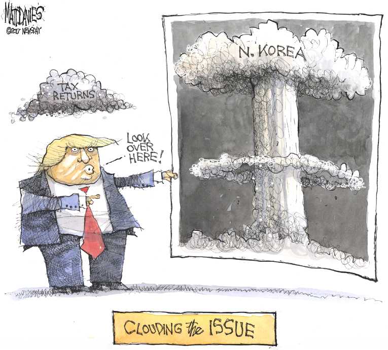 Political/Editorial Cartoon by Matt Davies, Journal News on Trump Delivering on Promises