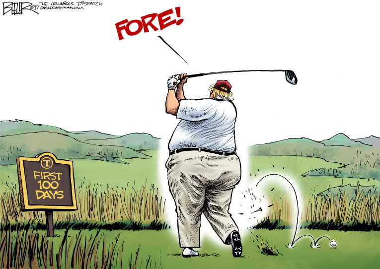 Political/Editorial Cartoon by Nate Beeler, Washington Examiner on Spectacular Start for President