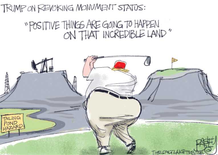Political/Editorial Cartoon by Pat Bagley, Salt Lake Tribune on Science March Impresses Trump