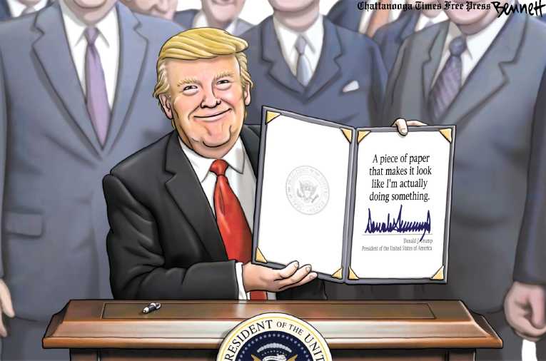 Political/Editorial Cartoon by Clay Bennett, Chattanooga Times Free Press on Trump Misses Old Life