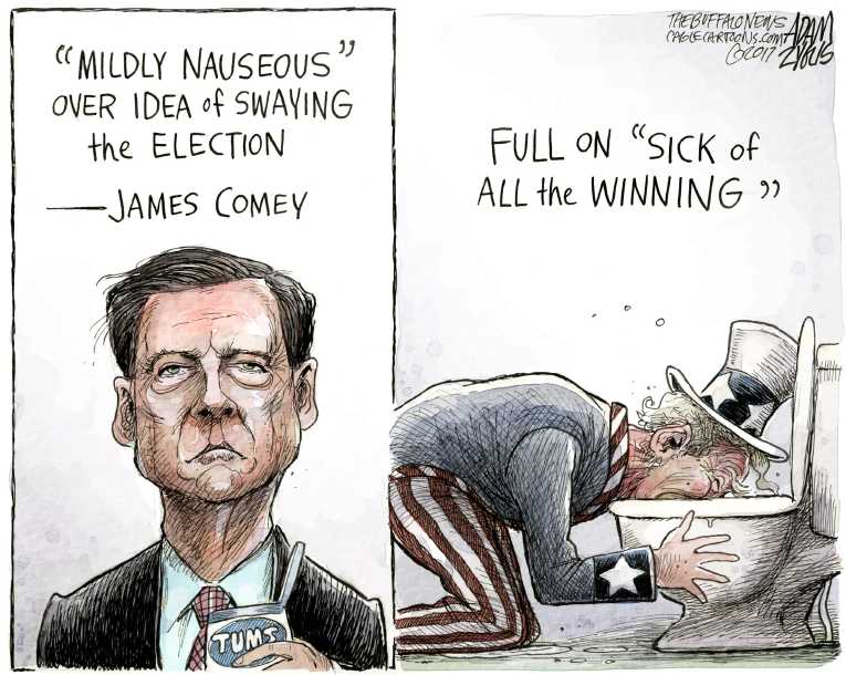 Political/Editorial Cartoon by Adam Zyglis, The Buffalo News on Trump Fires Comey