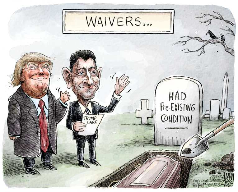 Political/Editorial Cartoon by Adam Zyglis, The Buffalo News on House Replaces Obamacare