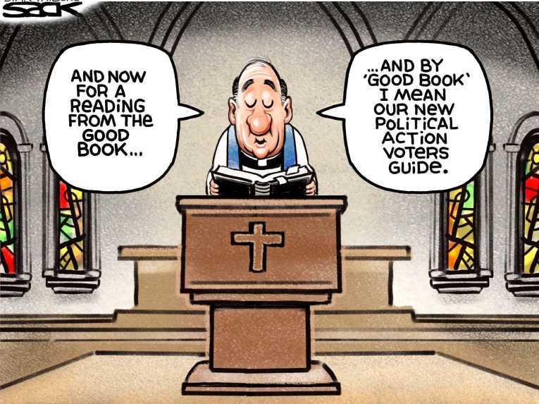 Political/Editorial Cartoon by Steve Sack, Minneapolis Star Tribune on In Other News