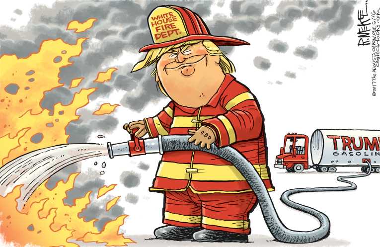 Political/Editorial Cartoon by Rick McKee, The Augusta Chronicle on President Proud of Performance