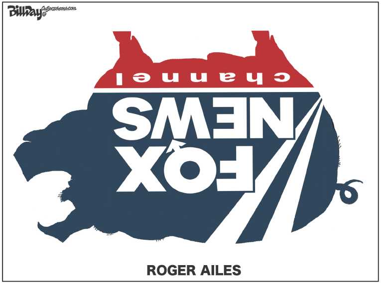 Political/Editorial Cartoon by Bill Day, Cagle Cartoons on Roger Ailes Dies
