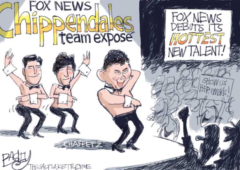 Political/Editorial Cartoon by Pat Bagley, Salt Lake Tribune on Roger Ailes Dies