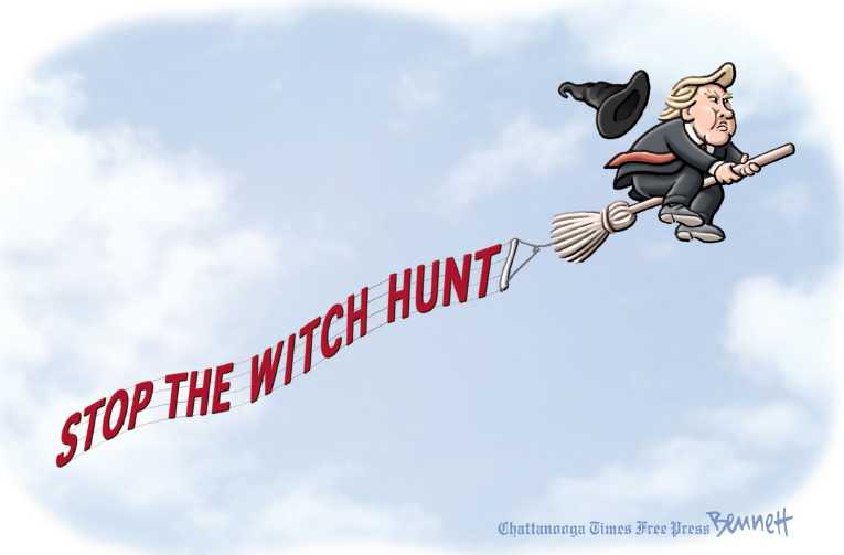 Political/Editorial Cartoon by Clay Bennett, Chattanooga Times Free Press on Investigations Proceed