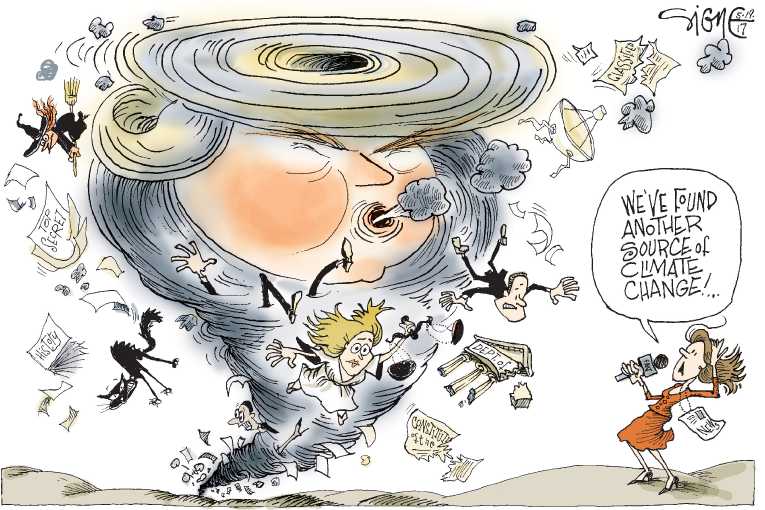 Political/Editorial Cartoon by Signe Wilkinson, Philadelphia Daily News on President Makes Big Announcement