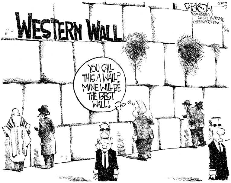 Political/Editorial Cartoon by John Darkow, Columbia Daily Tribune, Missouri on Trump Leaves Country