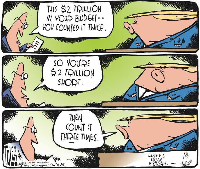 Political/Editorial Cartoon by Tom Toles, Washington Post on Trump Plots His Course