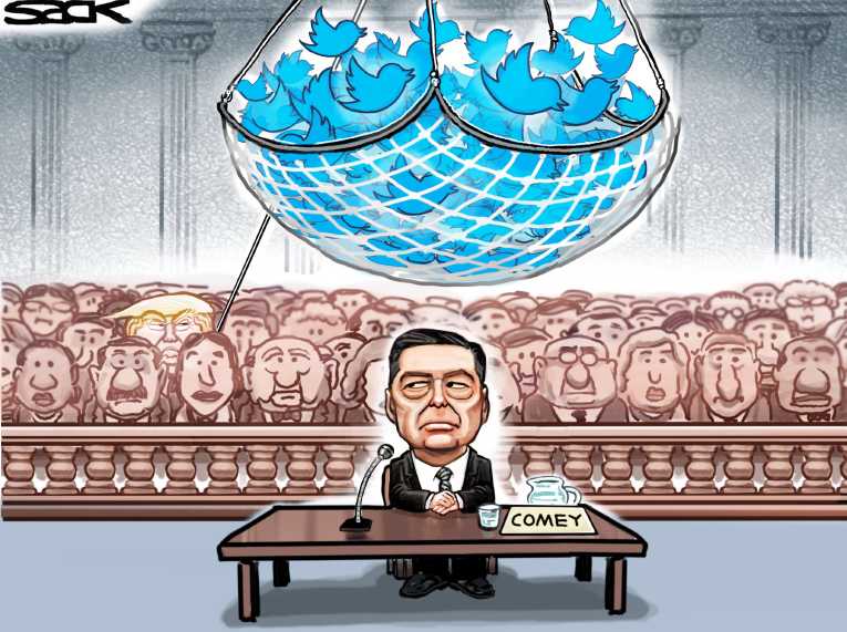 Political/Editorial Cartoon by Steve Sack, Minneapolis Star Tribune on Comey Set to Testify