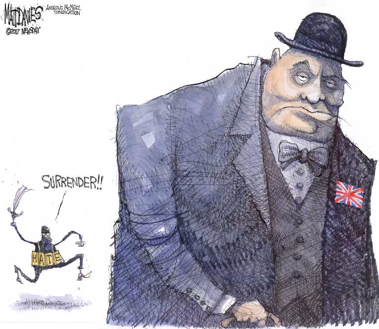 Political/Editorial Cartoon by Matt Davies, Journal News on Trump Blasts London Mayor
