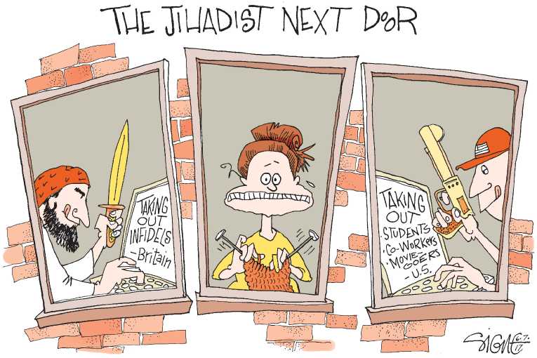 Political/Editorial Cartoon by Signe Wilkinson, Philadelphia Daily News on Trump Blasts London Mayor