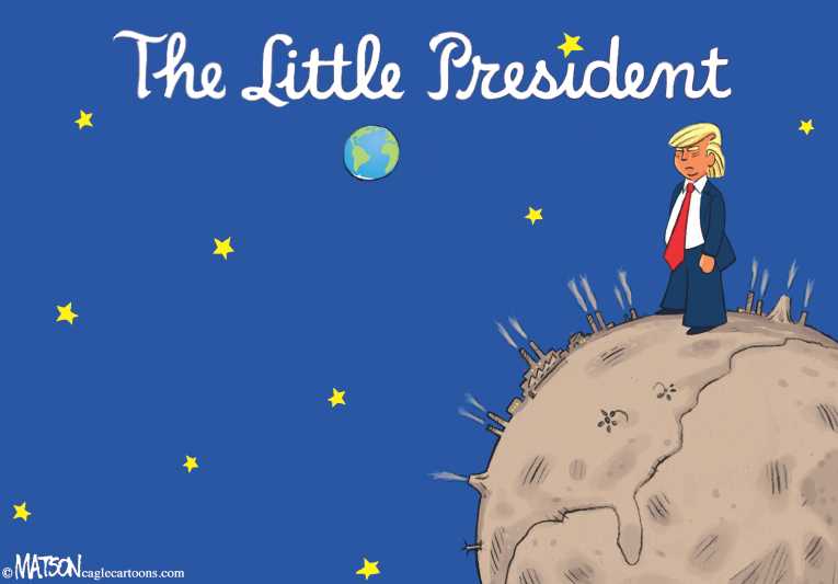 Political/Editorial Cartoon by RJ Matson, Cagle Cartoons on President Refining World View