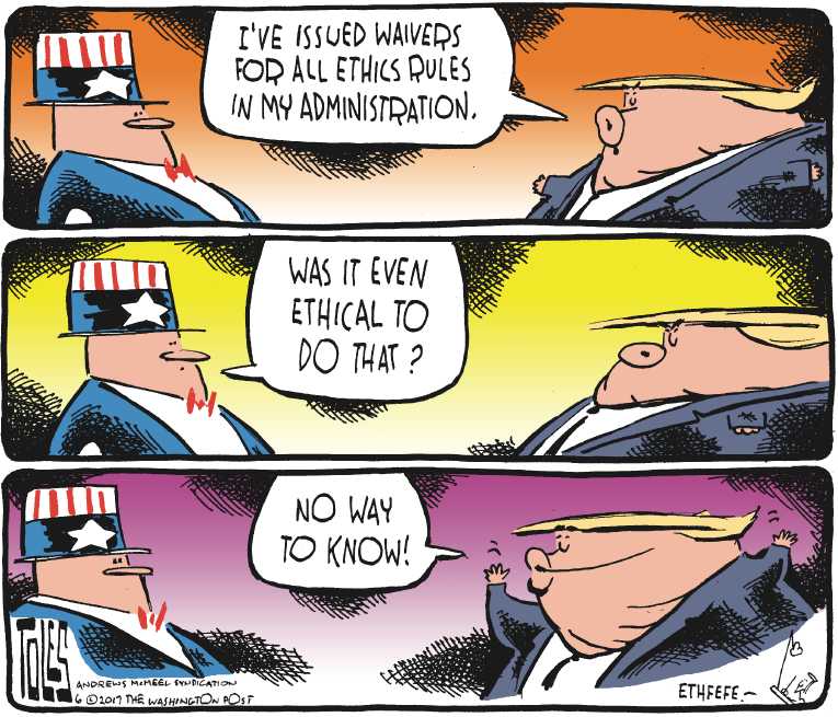 Political/Editorial Cartoon by Tom Toles, Washington Post on President Refining World View