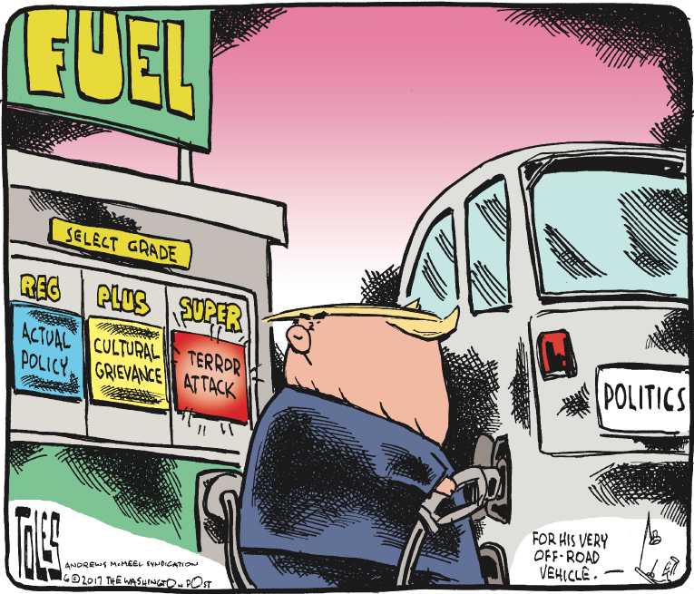 Political/Editorial Cartoon by Tom Toles, Washington Post on President Refining World View