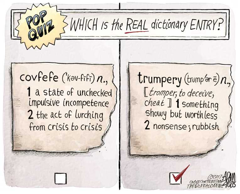 Political/Editorial Cartoon by Adam Zyglis, The Buffalo News on President Tweets