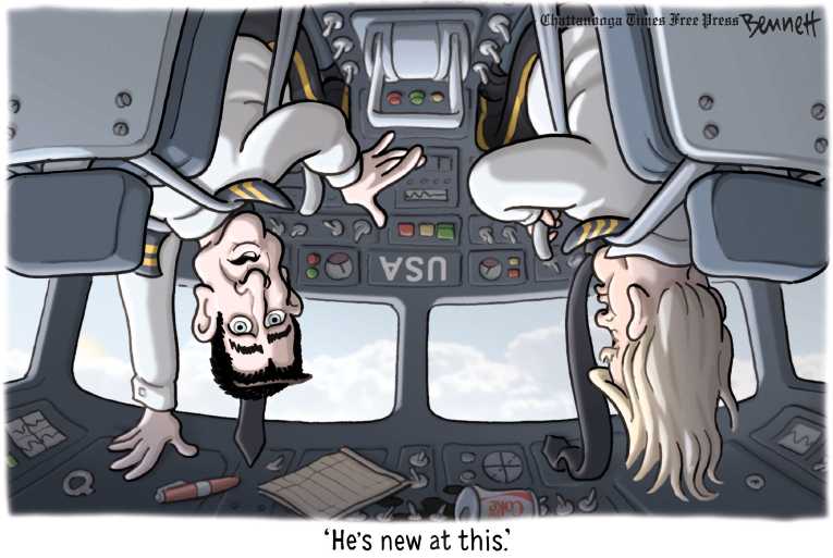 Political/Editorial Cartoon by Clay Bennett, Chattanooga Times Free Press on Trump Contemplating More Changes