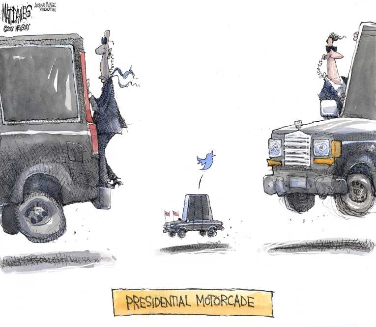 Political/Editorial Cartoon by Matt Davies, Journal News on Trump Attacks Morning Joe