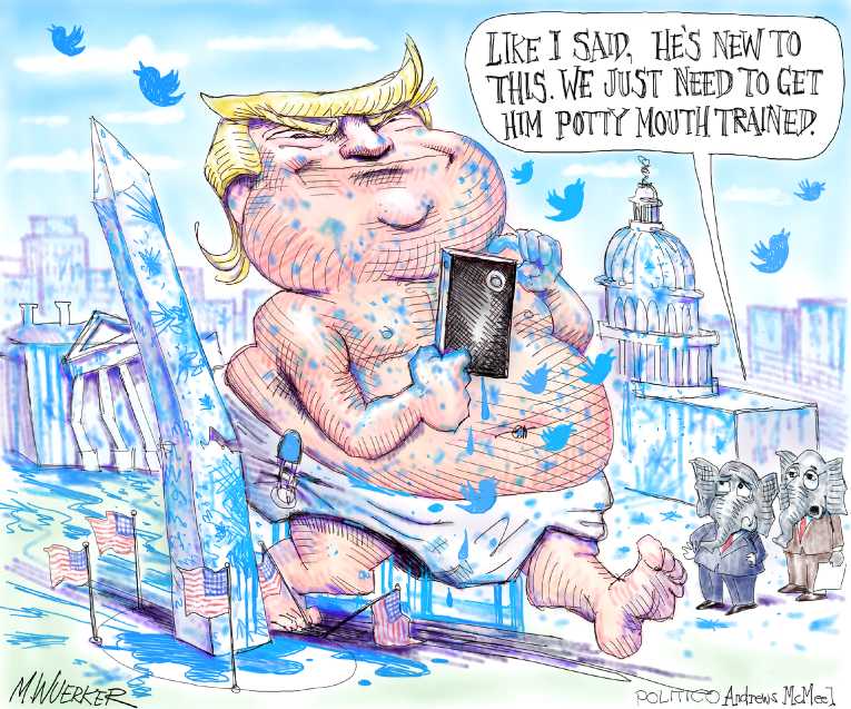 Political/Editorial Cartoon by Matt Wuerker, Politico on Presidency Taken to New Place