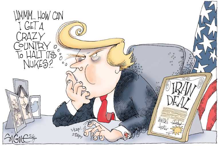 Political/Editorial Cartoon by Signe Wilkinson, Philadelphia Daily News on Presidency Taken to New Place