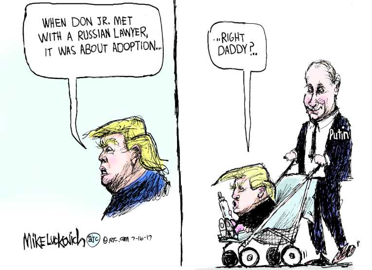 Political/Editorial Cartoon by Mike Luckovich, Atlanta Journal-Constitution on Meeting Explanation Problematic