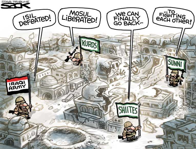 Political/Editorial Cartoon by Steve Sack, Minneapolis Star Tribune on In Other News