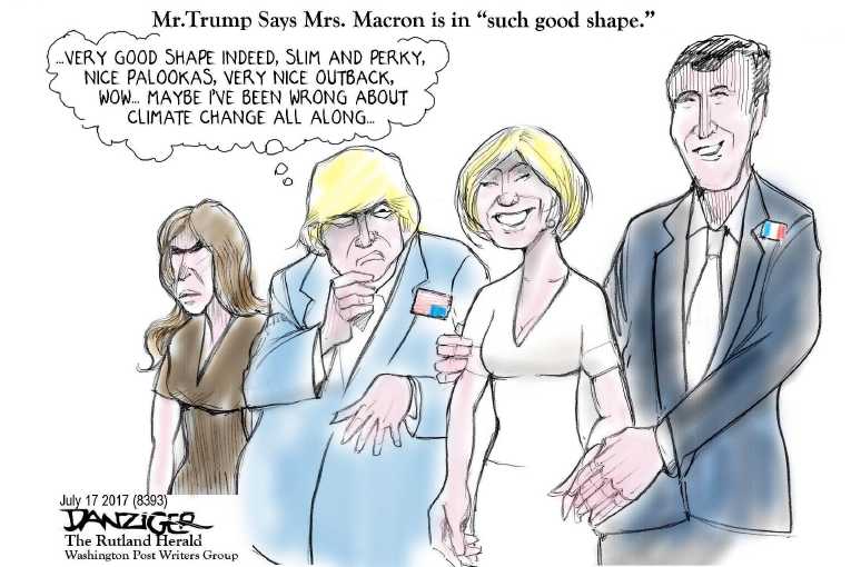 Political/Editorial Cartoon by Jeff Danziger on Trump Travels